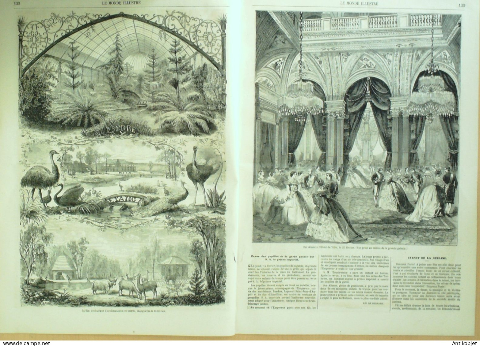 Le Monde Illustré 1861 N°203 Chine Pékin Exposition - 1850 - 1899
