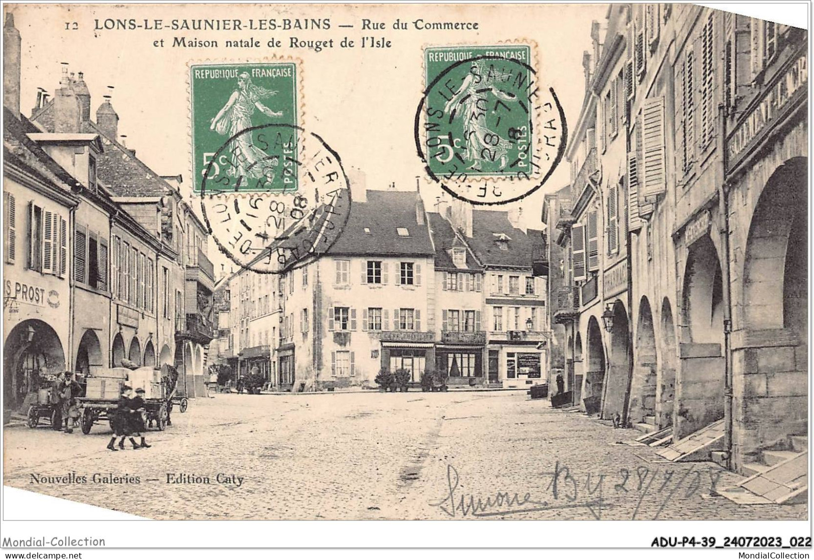 ADUP4-39-0283 - LONS-LE-SAUNIER-LES-BAINS - Rue Du Commerce Et Maison Natale De Rouget De L'isle  - Lons Le Saunier