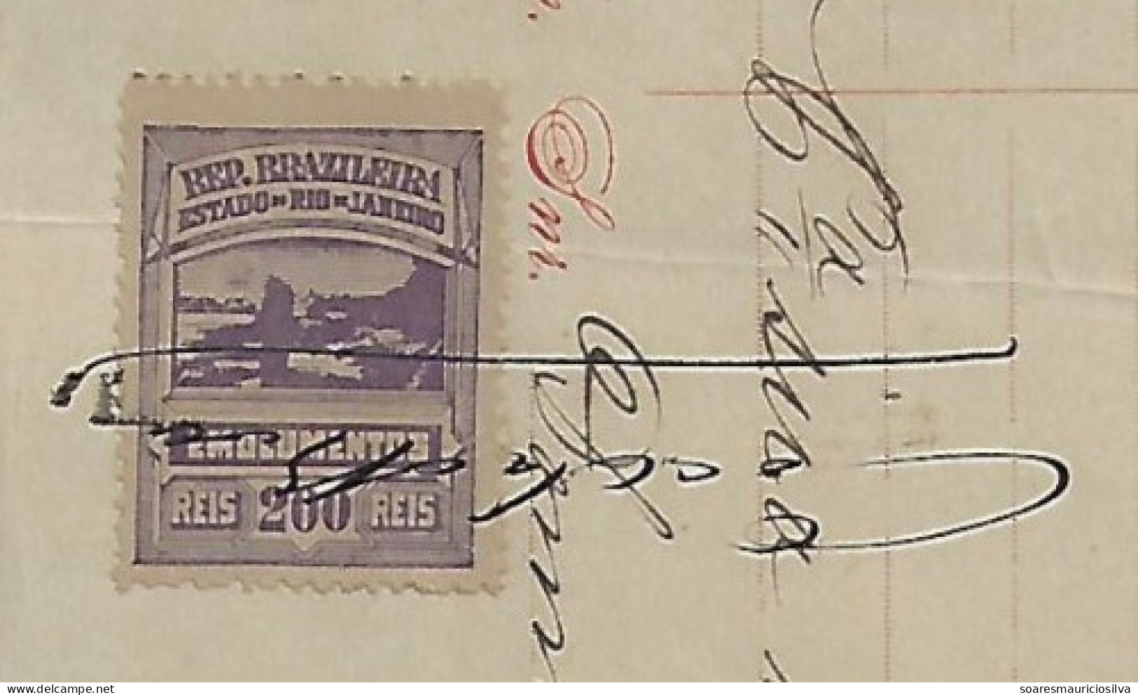 Brazil 1885 Olavo & Mignot Invoice Issued In Campos State Of Rio De Janeiro Tax Stamp Fees 200 Réis - Storia Postale