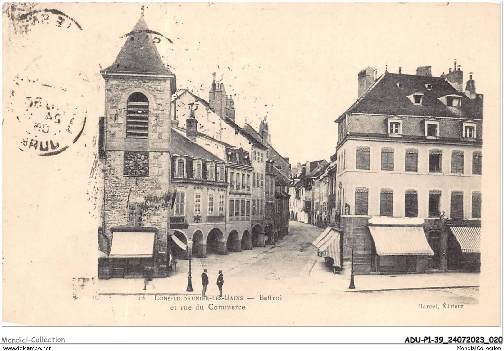 ADUP1-39-0011 - LONS LE SAUNIER - Beffroi Et Rue Du Commerce  - Lons Le Saunier