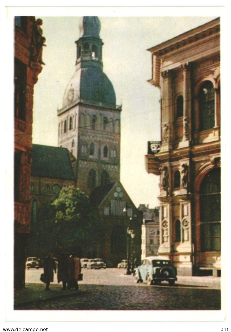 View To 17th Of June Square Riga Latvia 1955 Unused Postcard. Publisher Latvijas Valsts Izdevniecība Rīga - Letonia