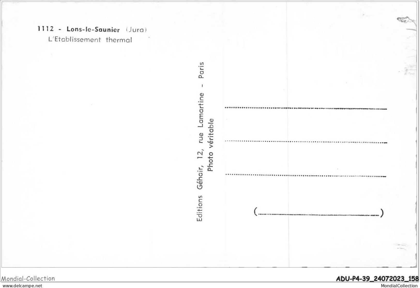 ADUP4-39-0351 - LONS-LE-SAUNIER - L'établissement Thermal  - Lons Le Saunier