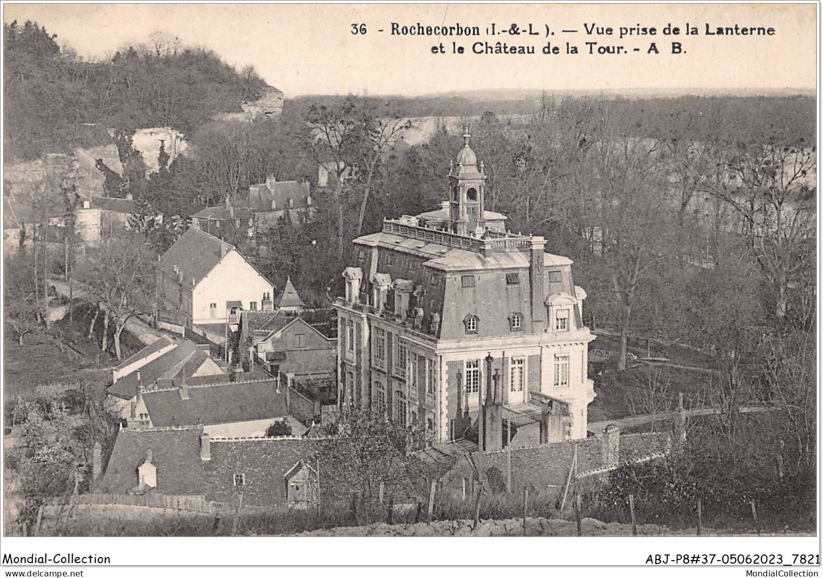 ABJP8-37-0724 - ROCHECORBON - Vue Prise De La Lanterne Et Le Chateau De La Tour - Rochecorbon