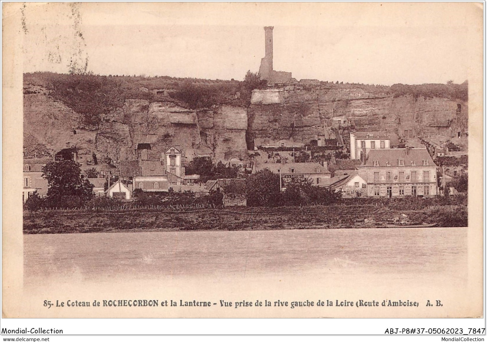ABJP8-37-0737 - Le Coteau De ROCHECORBON Et La Lanterne - Vue Prise De La Rive Gauche De La Loire - Rochecorbon