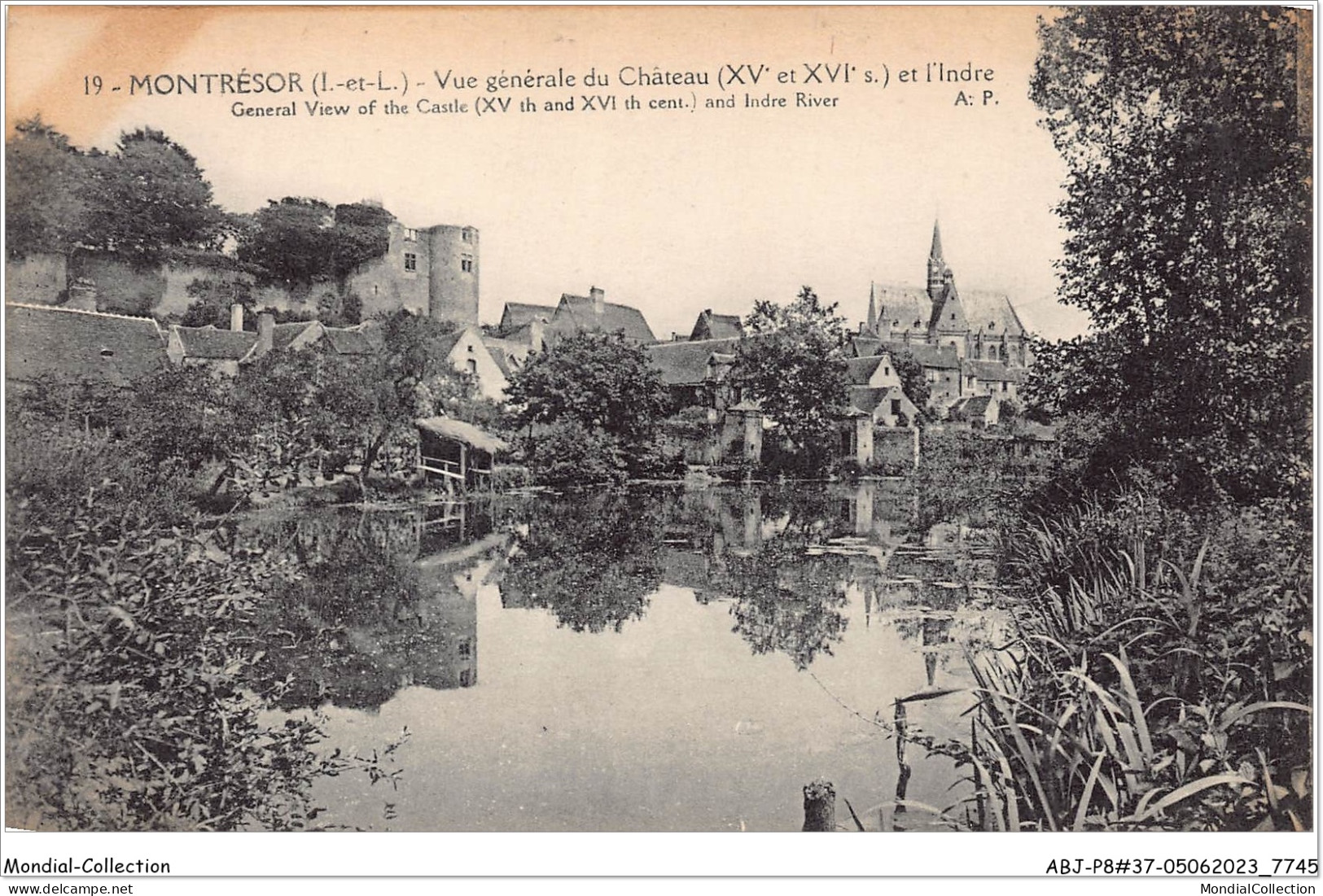 ABJP8-37-0686 - MONTRESOR - Vue Generale Du Chateau Et L'indre - Montrésor