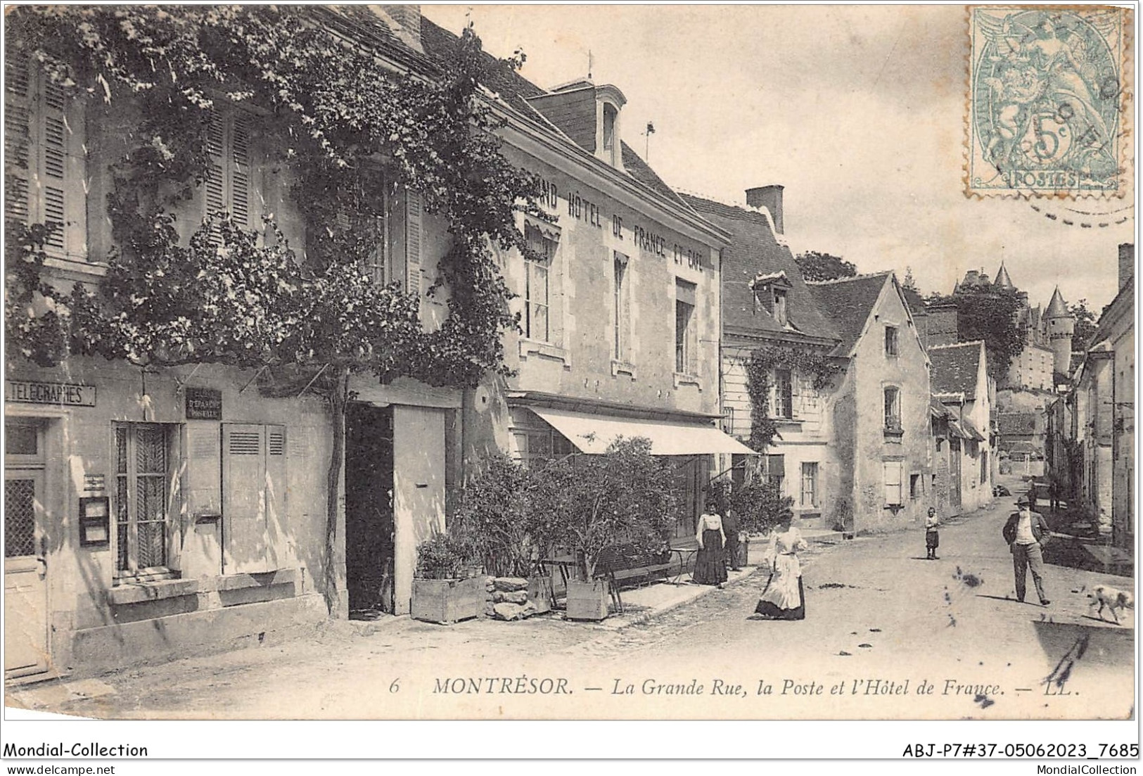 ABJP7-37-0656 - MONTRESOR - La Grande Rue - La Poste Et L'hotel De France - Montrésor