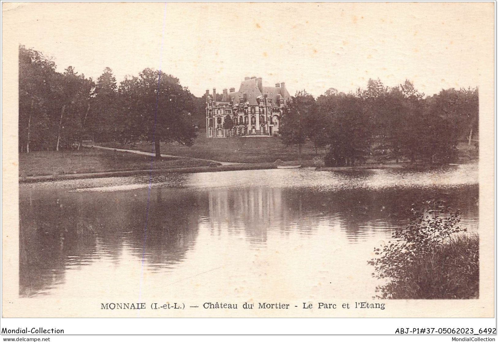 ABJP1-37-0061 - MONNAIE - Chateau Du Mortier - Le Parc Et L'etang - Monnaie