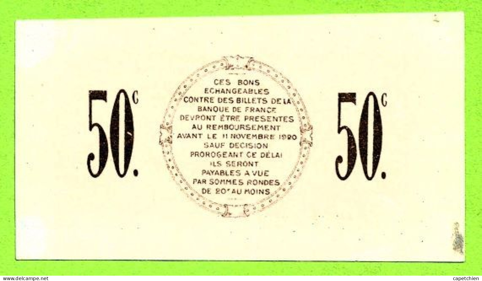 FRANCE / CHAMBRE De COMMERCE De SAINT DIZIER / 50 CENT./ 17 AVRIL 1916 / N° 694,076 - Chambre De Commerce