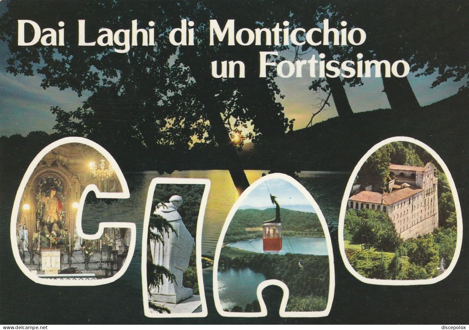 AD2 Dai Laghi Di Monticchio In Vulture (Potenza) Un Fortissimo Ciao - Panorama Vedute Multipla / Viaggiata 1989 - Sonstige & Ohne Zuordnung