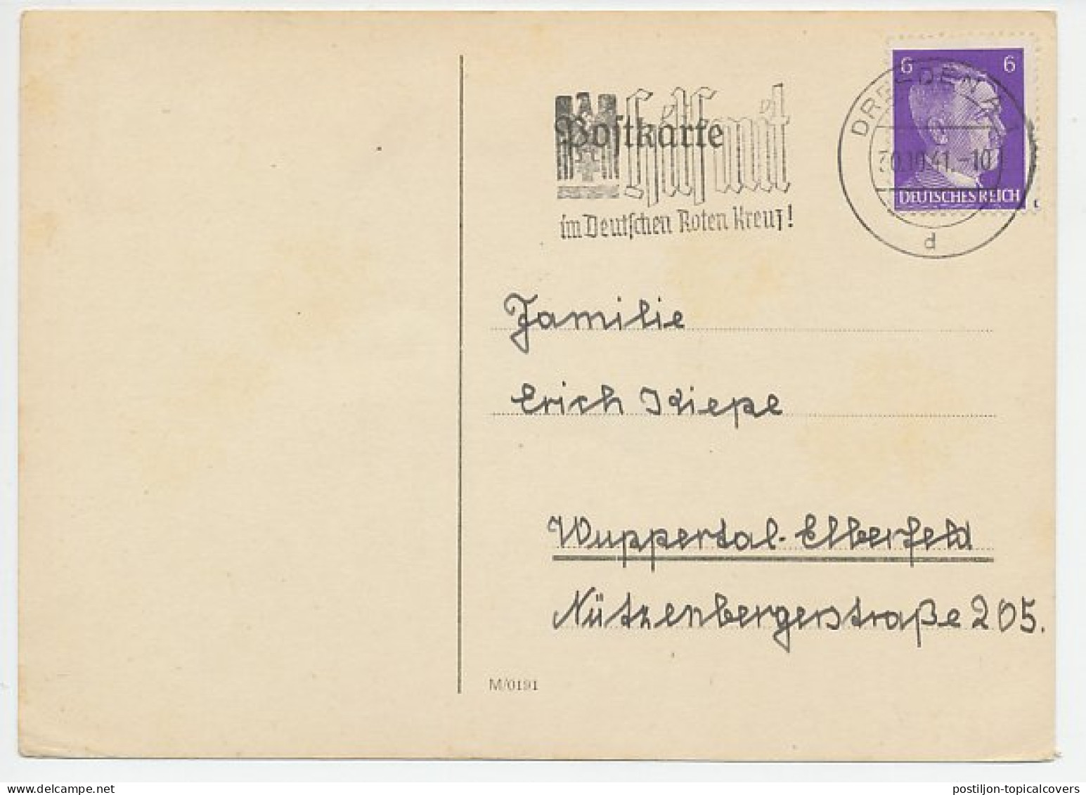 Cover / Postmark Deutsches Reich / Germany 1941 Red Cross - Assist - Rotes Kreuz