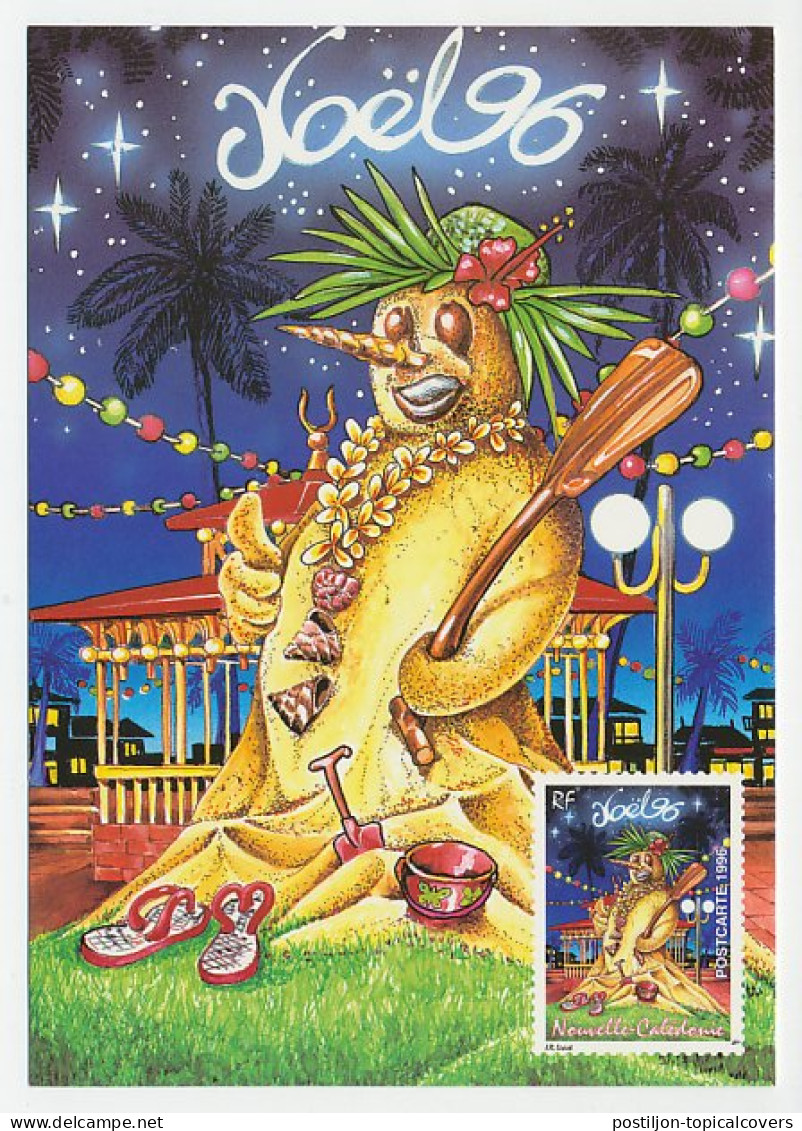 Postal Stationery New Caledonie 1996 Snowman / Sandman - Christmas - Shells - Palmtree - Klima & Meteorologie