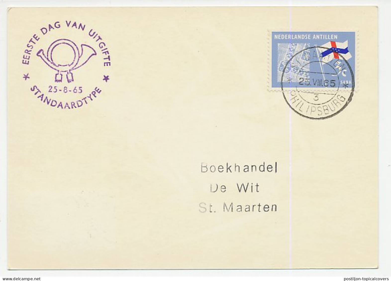 Maximum Card Netherlands Antilles 1965 Lobster - Marine Life