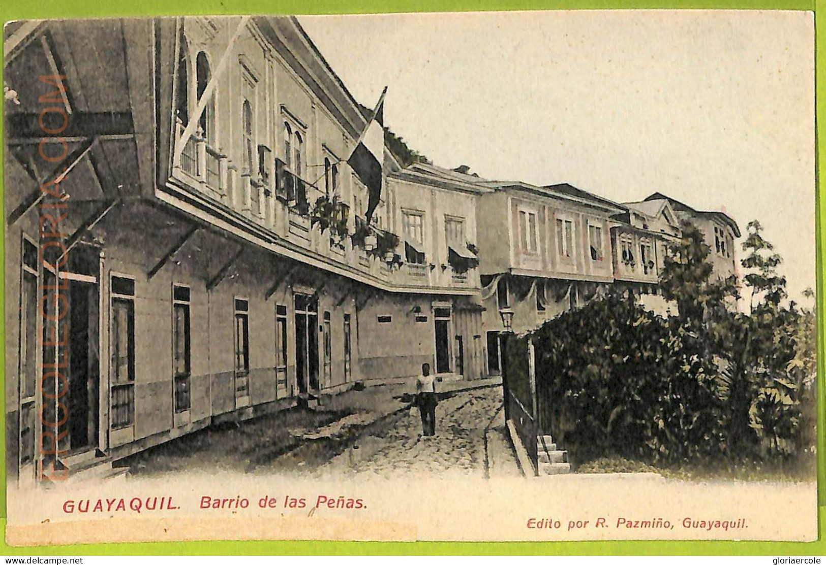 Af2380 - ECUADOR - Vintage Postcard -  Guayaquil - Barrio De Las Penas - Ecuador