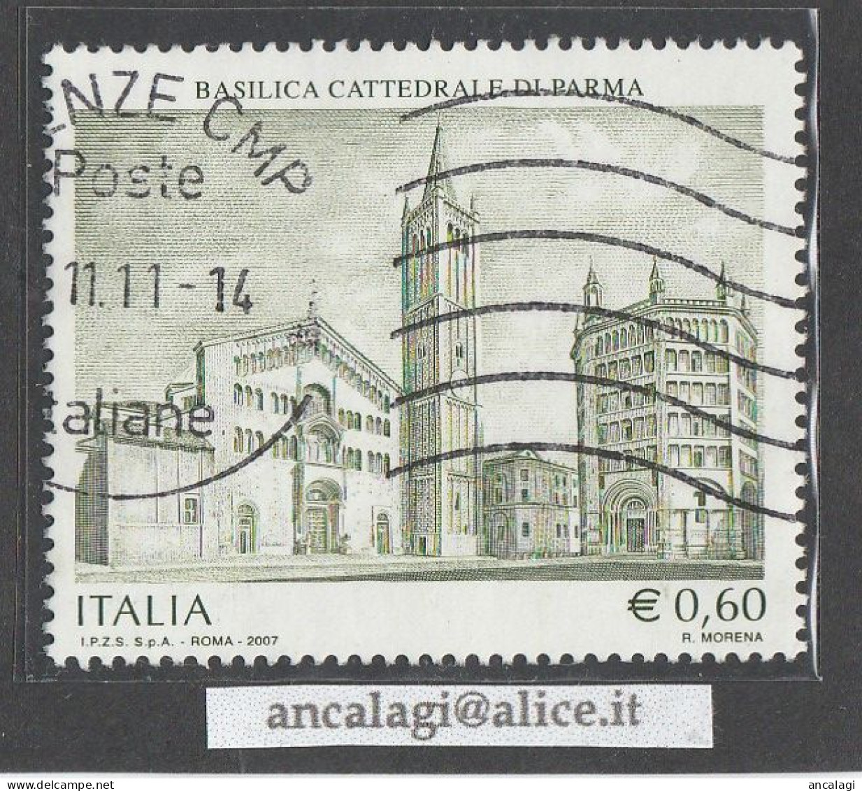 USATI ITALIA 2007 - Ref.1038 "BASILICA DI PARMA" 1 Val. - - 2001-10: Usati