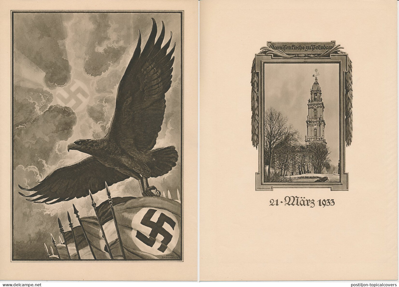 Telegram Germany 1934 - Schmuckblatt Telegramme Nazi Party Rallies 1933 - Swastika - Eagle - Church Potsdam - Sonstige & Ohne Zuordnung