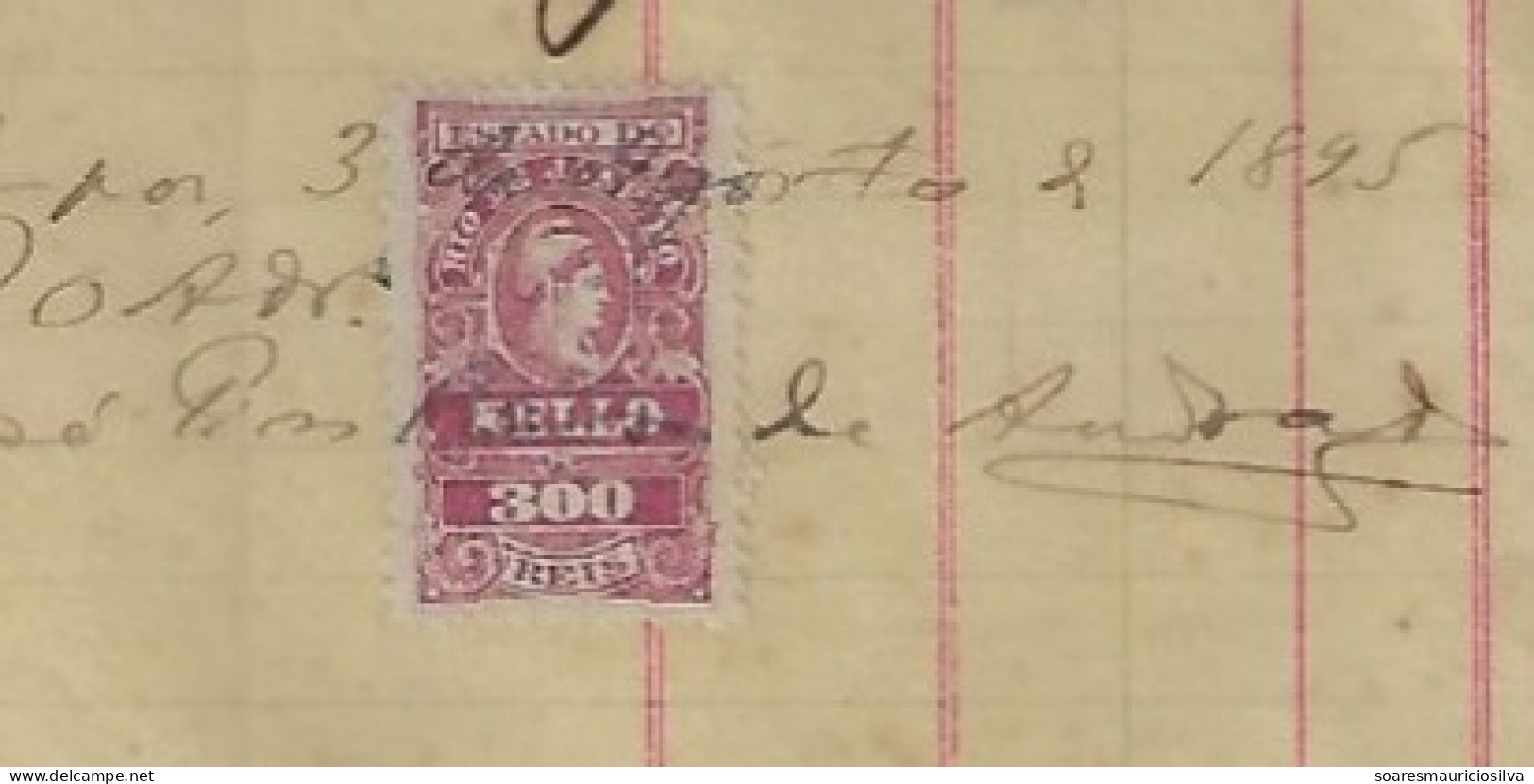 Brazil 1884 Guimarães Dantas & Co Invoice State Of Rio De Janeiro Tax Stamp 300 Réis - Brieven En Documenten