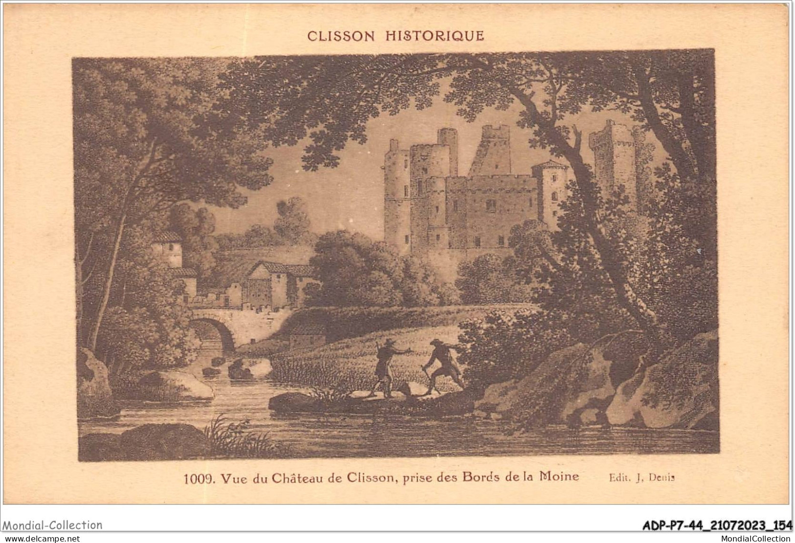 ADPP7-44-0640 - CLISSON - Vue Du Château - Prise Des Bords De La Moine - Clisson