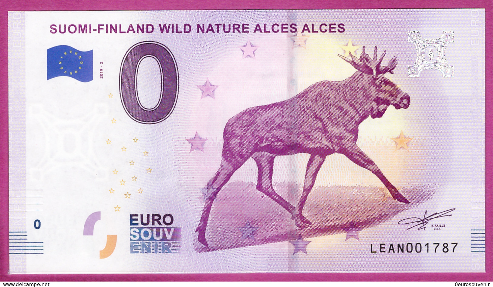 0-Euro LEAN 2019-2 SUOMI - FINLAND WILD NATURE ALCES ALCES - ELCH - Prove Private