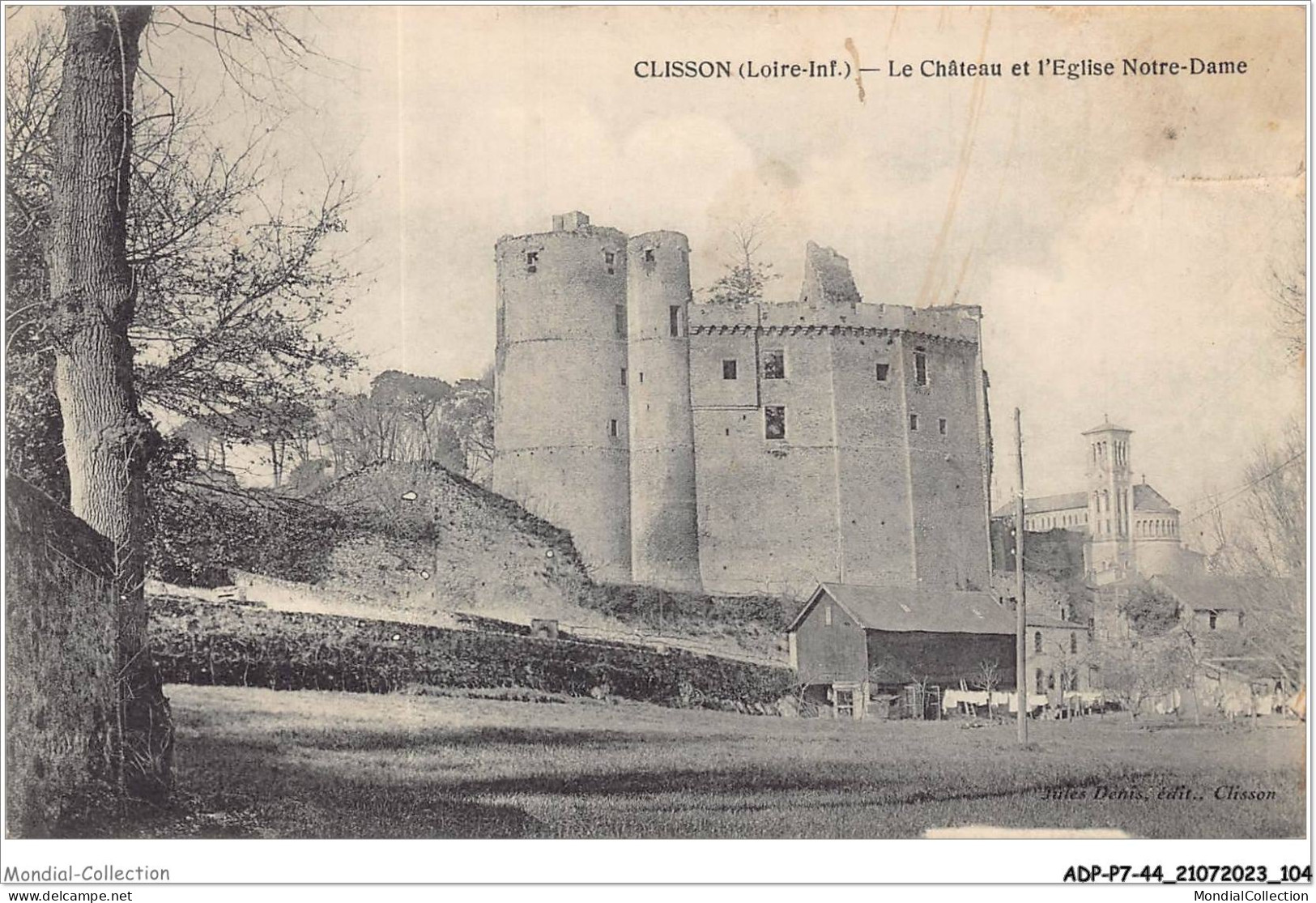 ADPP7-44-0615 - CLISSON - Le Château Et L'église Notre-dame - Clisson