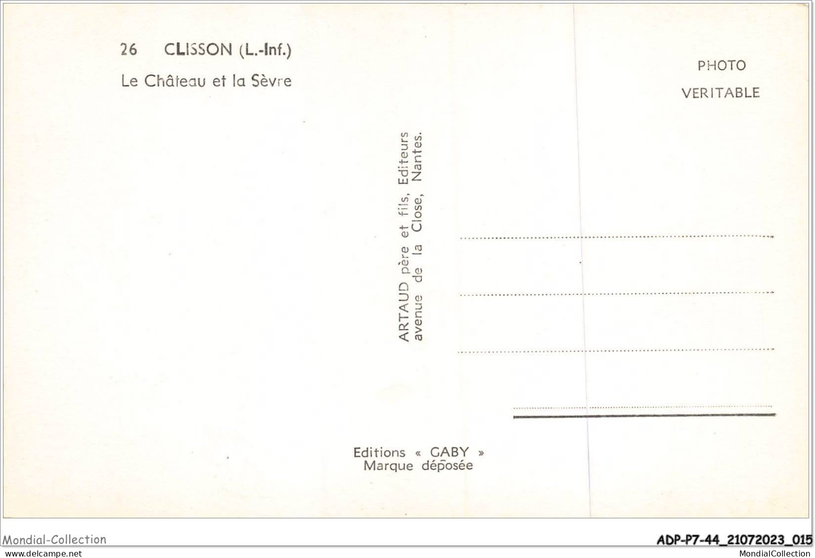 ADPP7-44-0570 - CLISSON - Le Château Et La Sèvre - Clisson