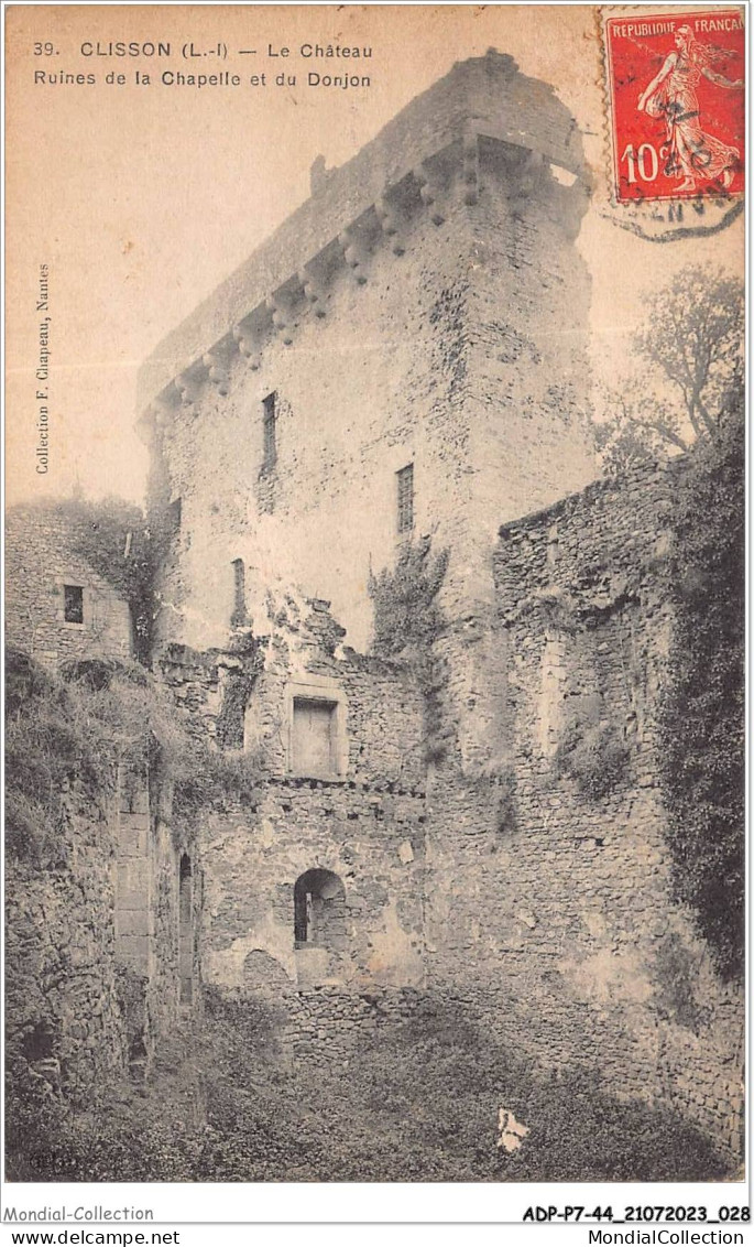 ADPP7-44-0577 - CLISSON - Le Château - Ruines De La Chapelle Et Du Donjon - Clisson