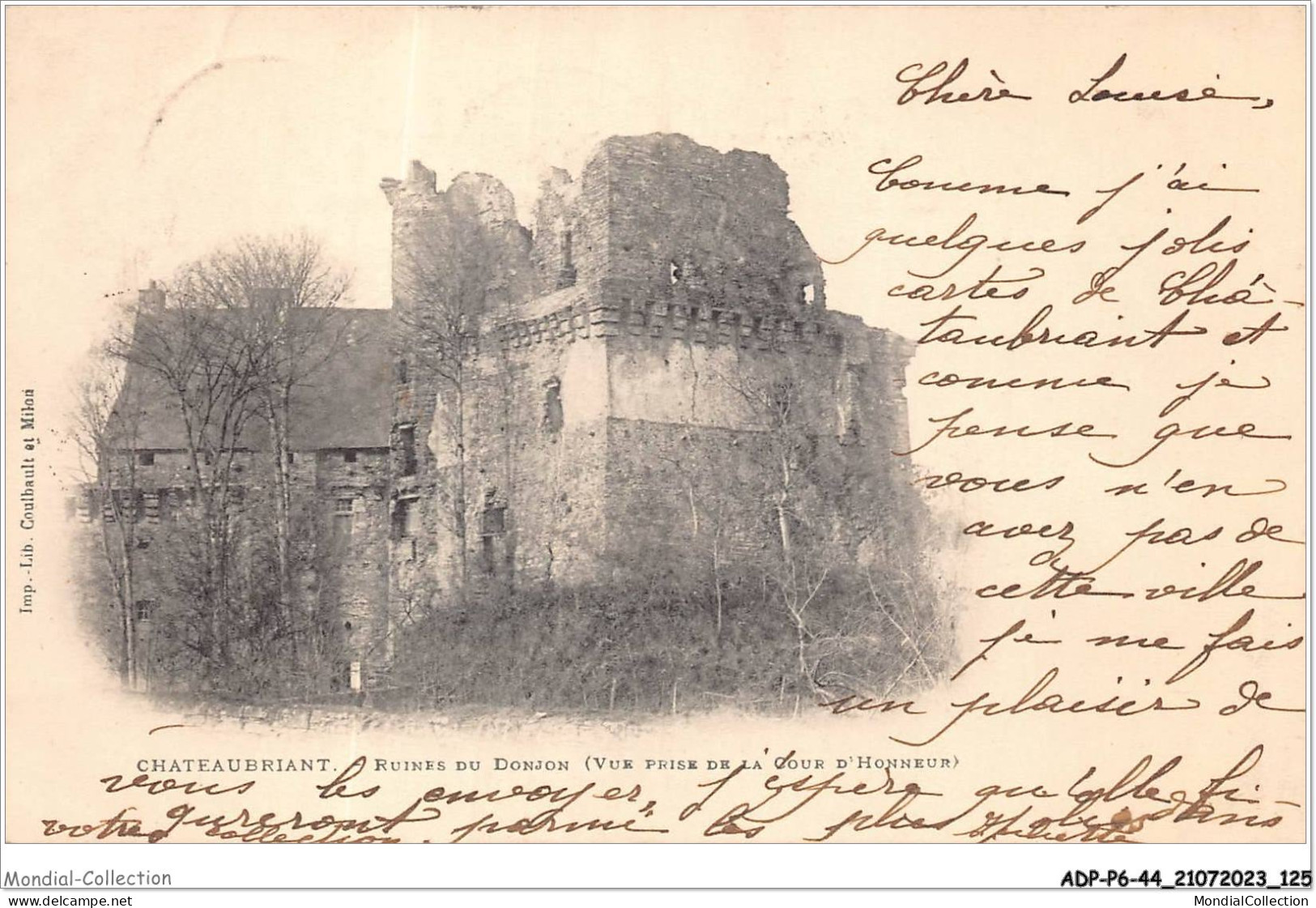 ADPP6-44-0533 - CHATEAUBRIANT - Ruines Du Donjon - Vue Prise De La Cour D'honneur - Châteaubriant