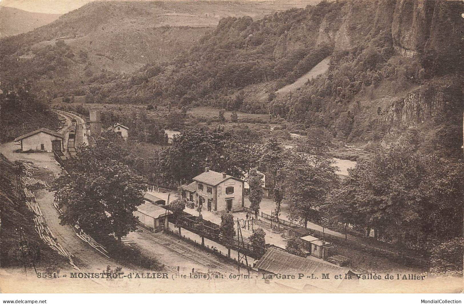 AHJP10-0059- 43 MONISTROL D ALLIER LA GARE P L M ET LA VALLEE DE L ALLIER - Monistrol Sur Loire