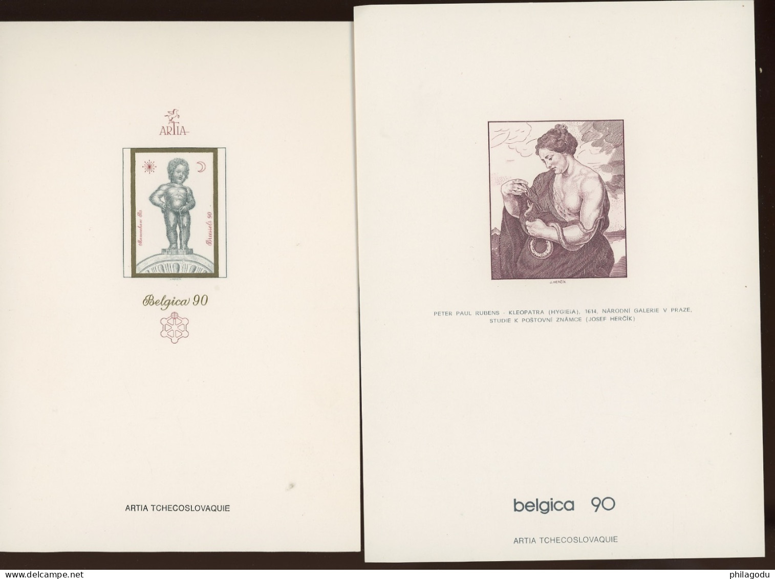 Belgica 1990.  Offert Par La Poste Tchèque Manneke -Pis Et Rubens. TRES JOLI ZEER MOOI - Commemorative Documents