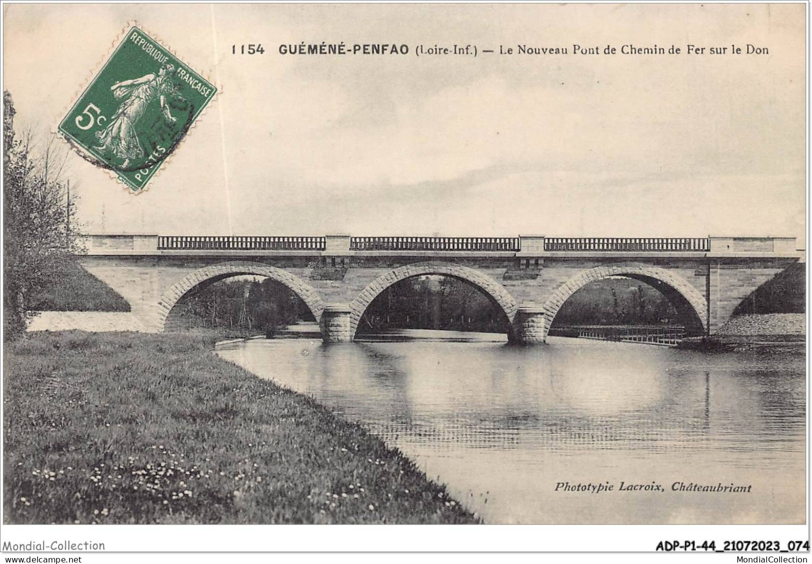 ADPP1-44-0038 - GUEMENE-PENFAO - Le Nouveau Pont Et Le Chemin De Fer Sur Le Don - Guémené-Penfao