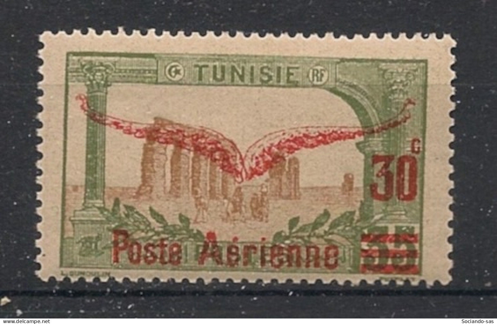 TUNISIE - 1919 - Poste Aérienne PA N°YT. 1 - Avion 30c Sur 35c - Neuf Luxe** / MNH / Postfrisch - Posta Aerea