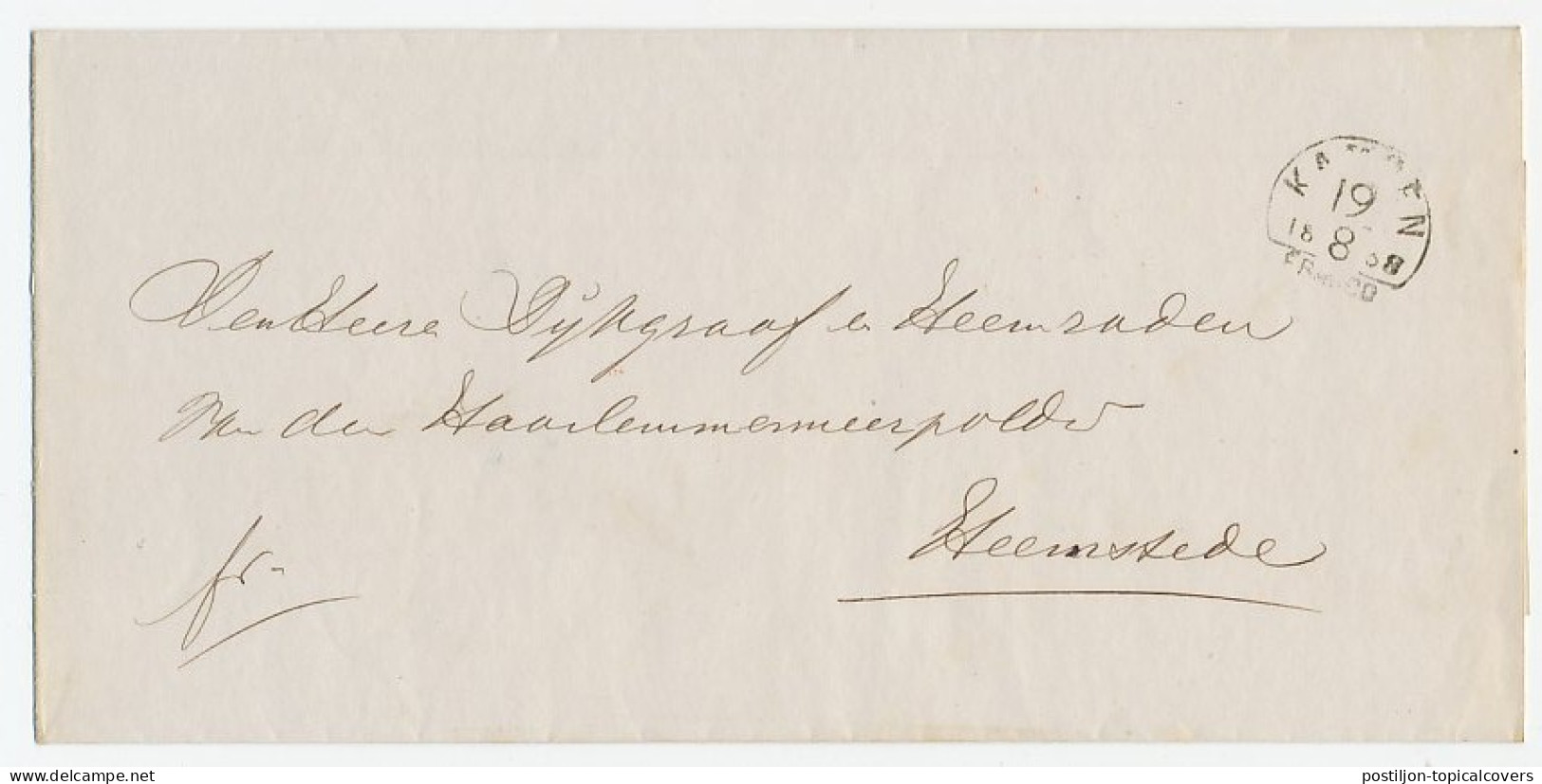 Halfrond-Francostempel Kampen - Heemstede 1868 - ...-1852 Voorlopers
