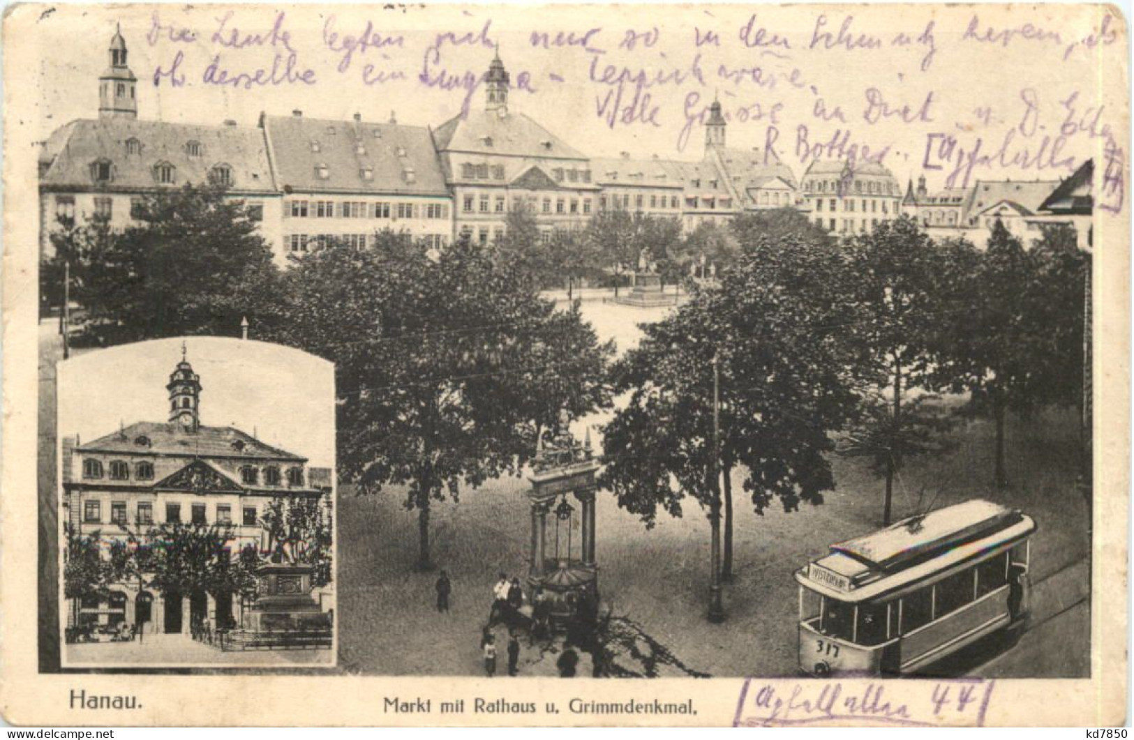 Hanau Am Main - Markt Mit Rathaus - Strassenbahn - Hanau