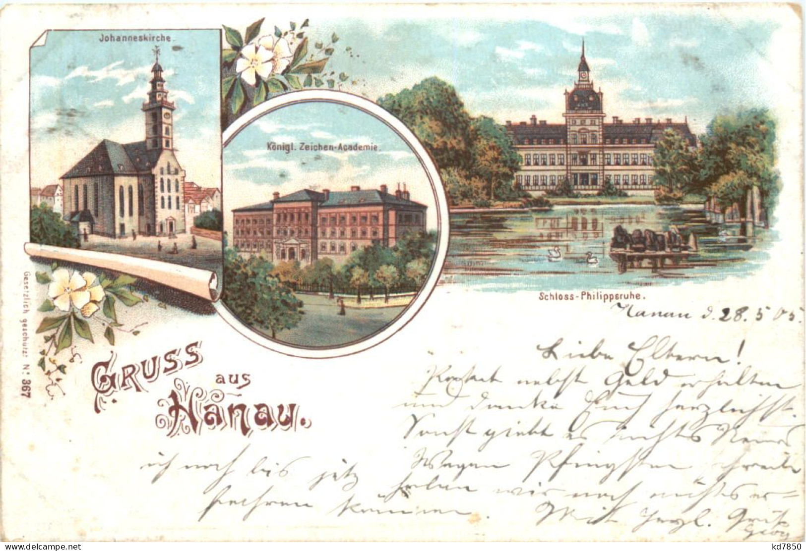 Gruß Aus Hanau Am Main - Litho - Hanau