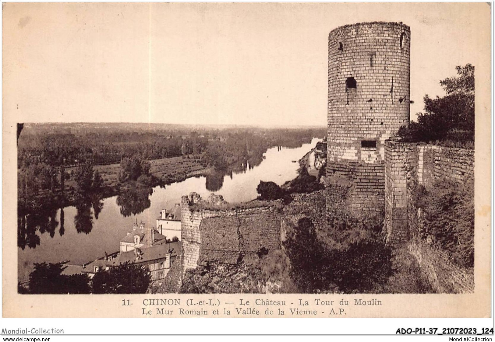 ADOP11-37-1065 - CHINON - Le Château - La Tour Du Moulin - Le Mur Romain Et La Vallée De La Vienne  - Genillé