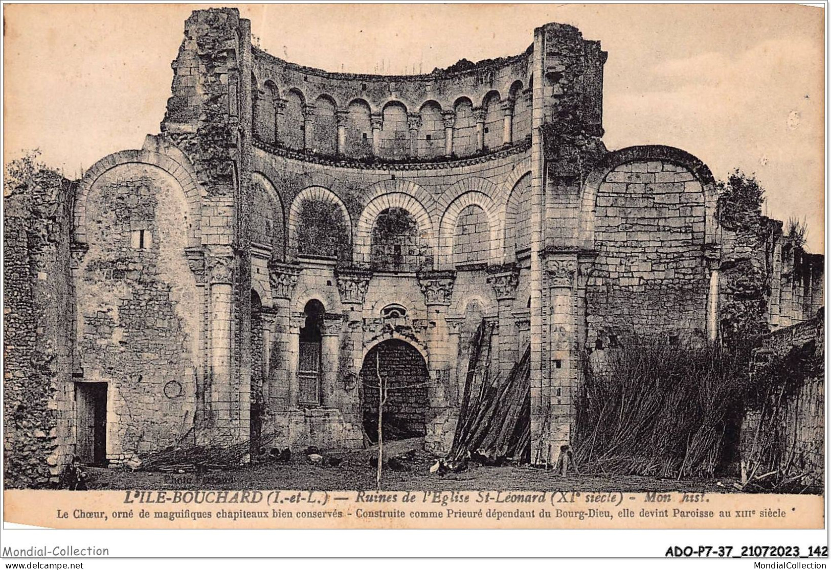 ADOP7-37-0671 - L'ILE-BOUCHARD - Ruines De L'église St-léonard - XIe Siècle - Mon Hist   - L'Île-Bouchard