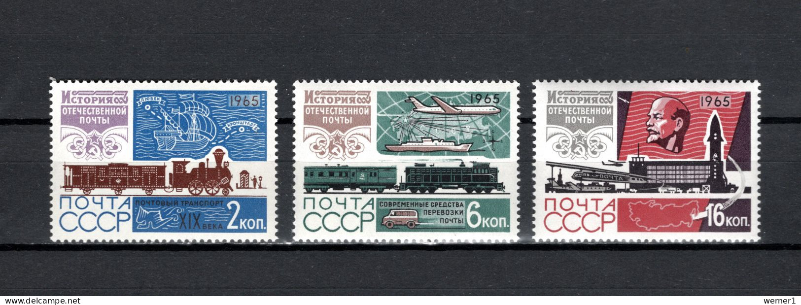 USSR Russia 1965 Space, Postal History Set Of 3 MNH - Russia & USSR