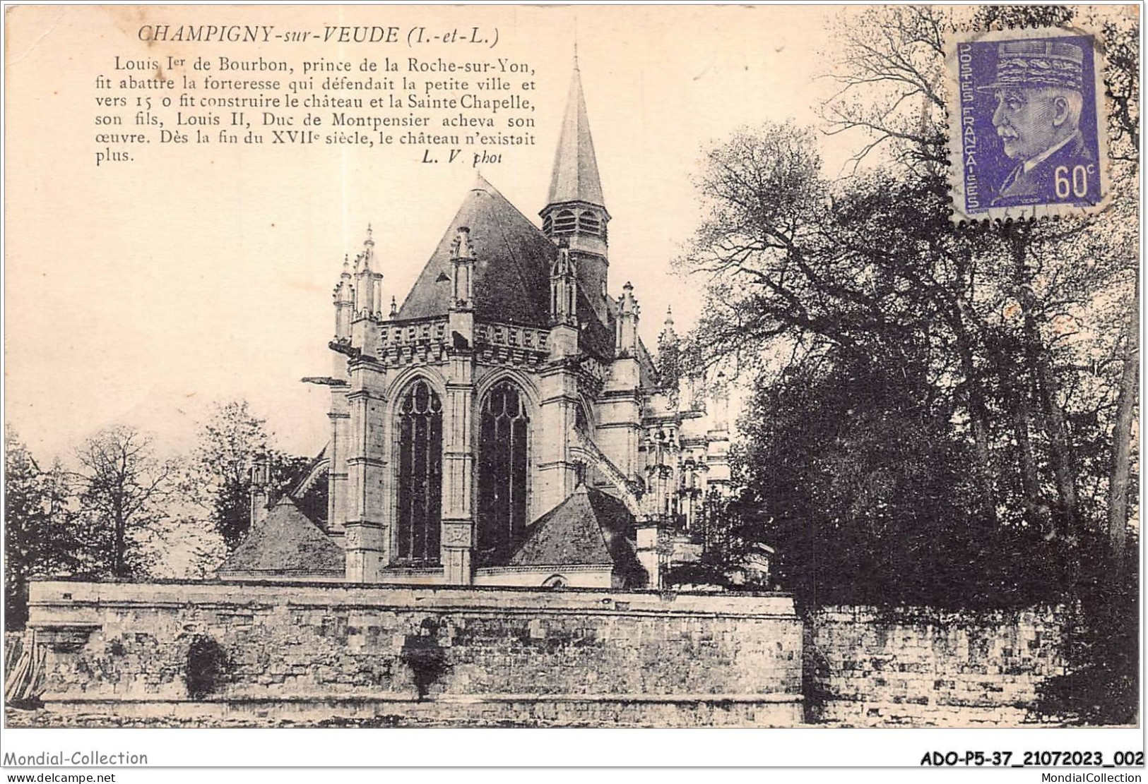 ADOP5-37-0401 - CHAMPIGNY-SUR-VEUDE - Le Château Et La Ste-chapelle  - Champigny-sur-Veude