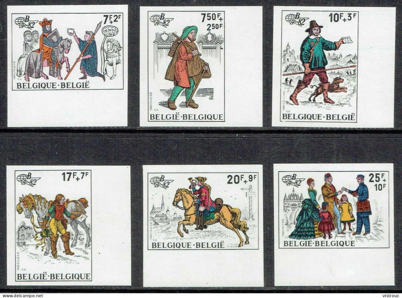 COB  2071/76 - ND - Bord De Feuille - Cote: 65,00 € - BELGICA 82 - 1 Iere Exposition Mondiale D'Histoire Postale - 1982. - 1981-2000