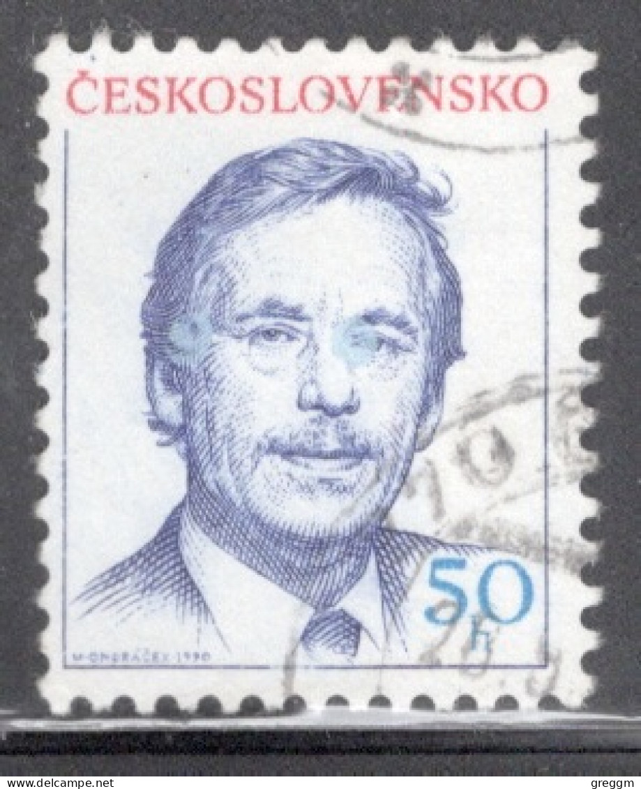 Czechoslovakia 1990 Single Stamp For President Vaclav Havel In Fine Used - Usati