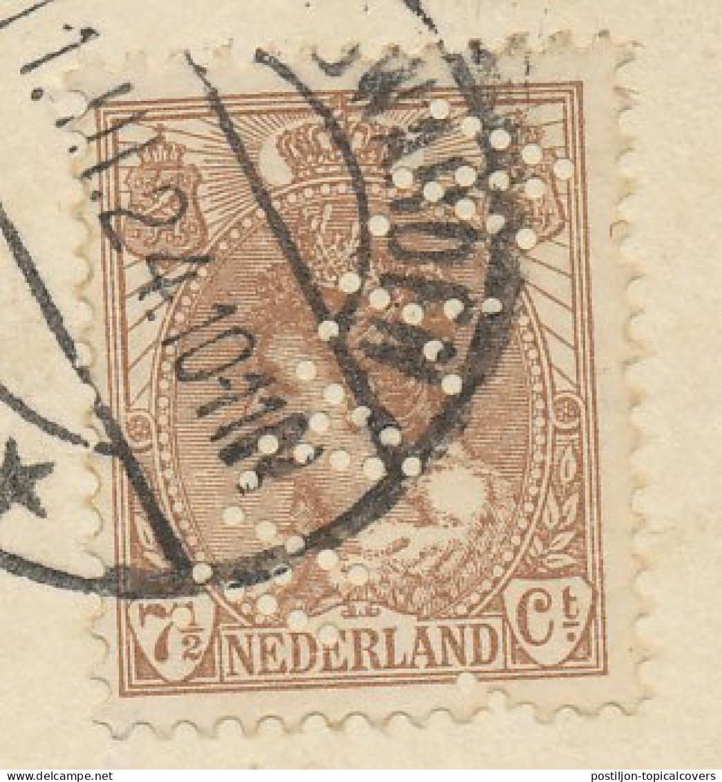 Perfin Verhoeven 589 - N.Y.A.H. - Leeuwarden 1924 - Non Classificati