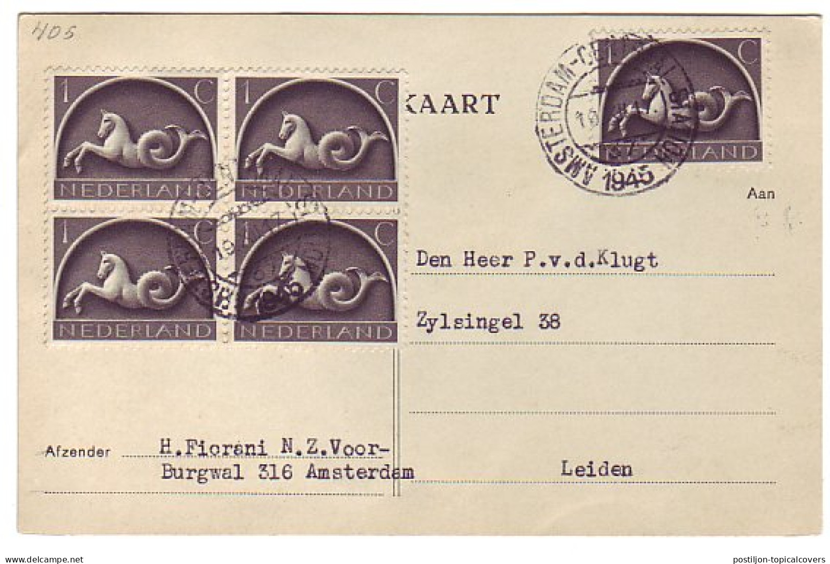 Em. Germaanse Symbolen 1943 Amsterdam - Leiden - Non Classificati