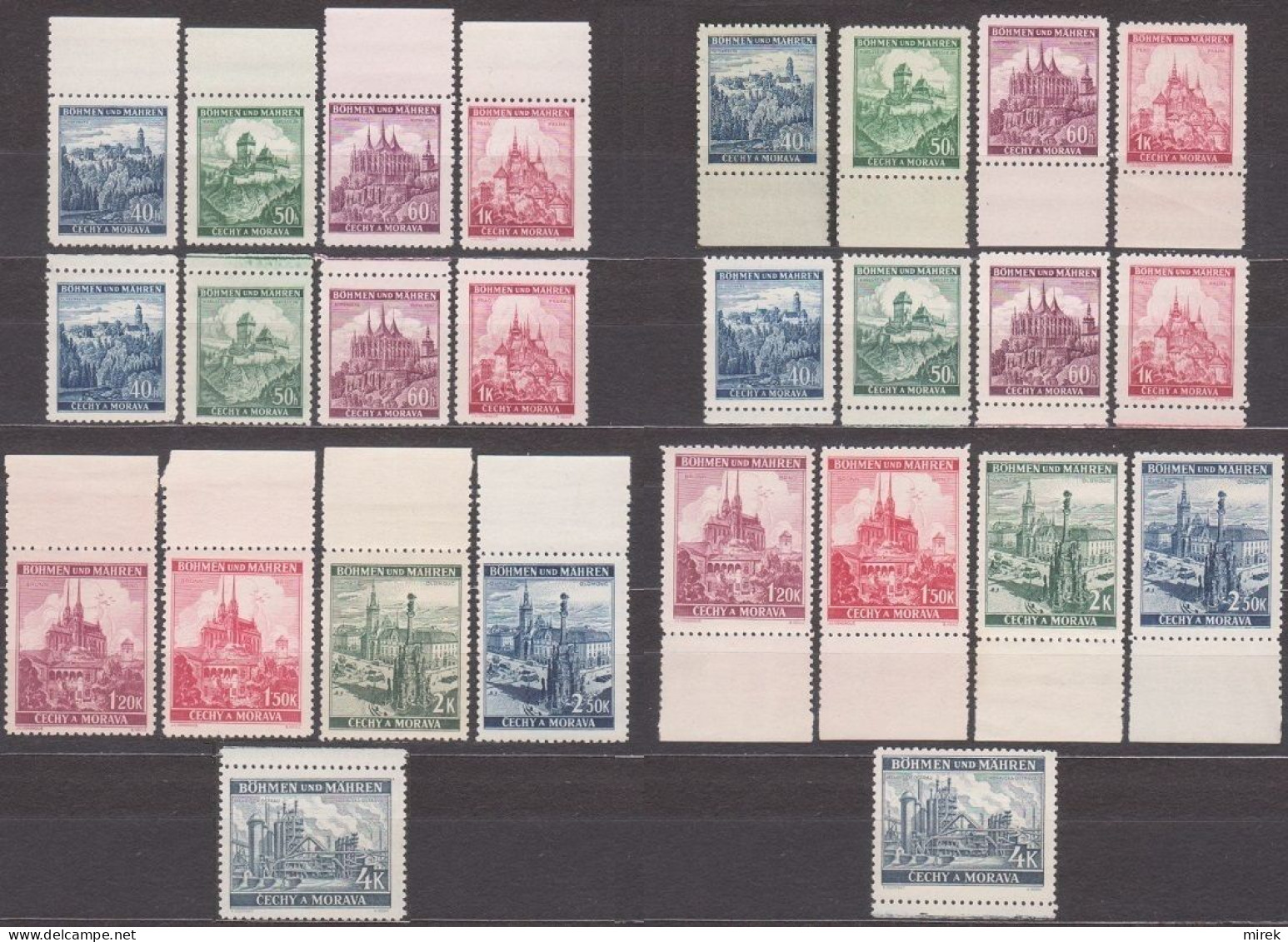 011/ Pof. 28-35,37; Border Stamps - Unused Stamps