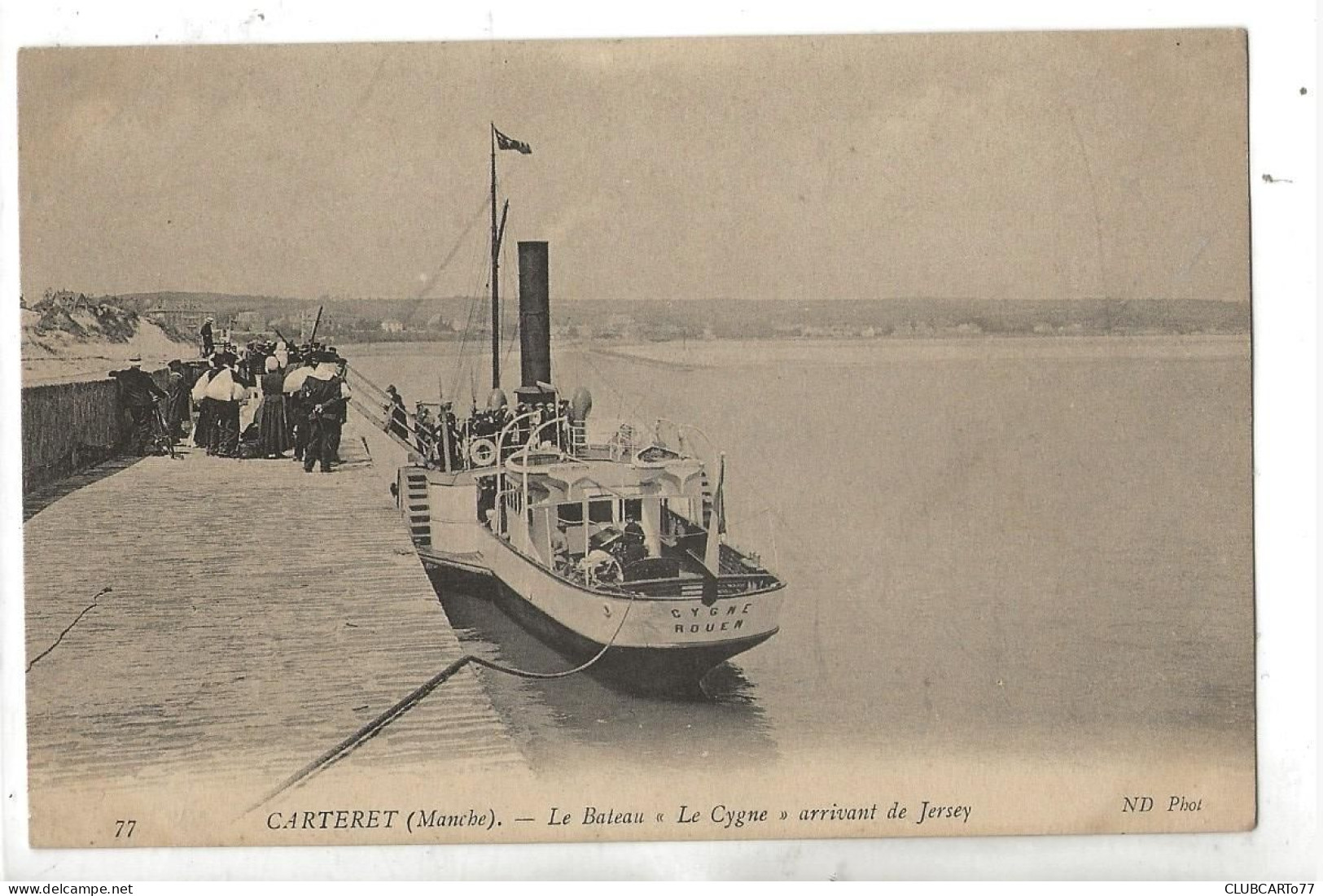 Carteret (50) : Le Bateau "Le Cygne" De Rouen Arrivant De Jersey En 1910 (animé) PF. - Carteret