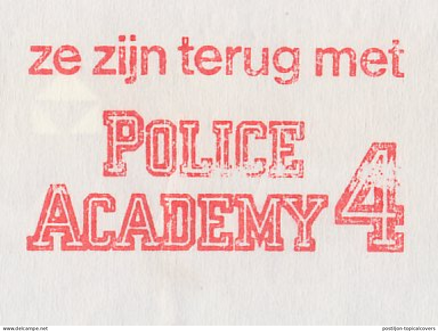 Meter Top Cut Netherlands 1987 Police Academy 4 - Movie - Film
