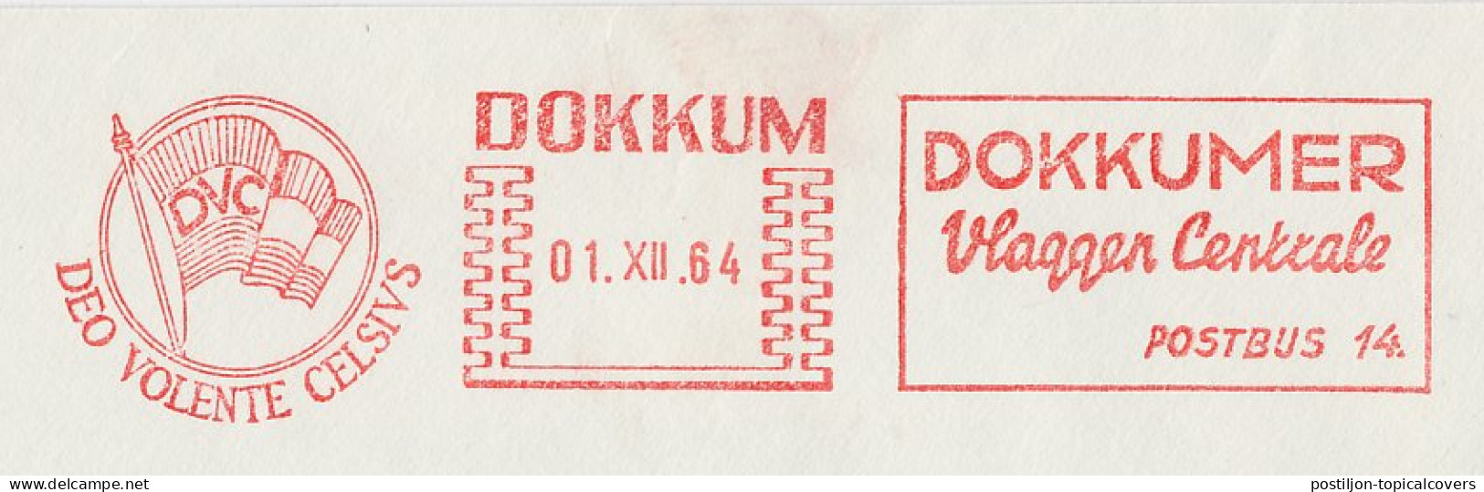 Meter Cover Netherlands 1964 Flag Factory - Deo Volente - Dokkum - Altri & Non Classificati