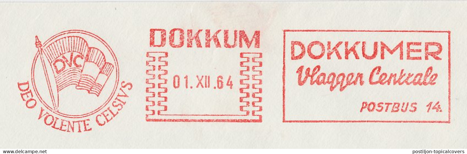 Meter Cover Netherlands 1964 Flag Factory - Deo Volente - Dokkum - Other & Unclassified