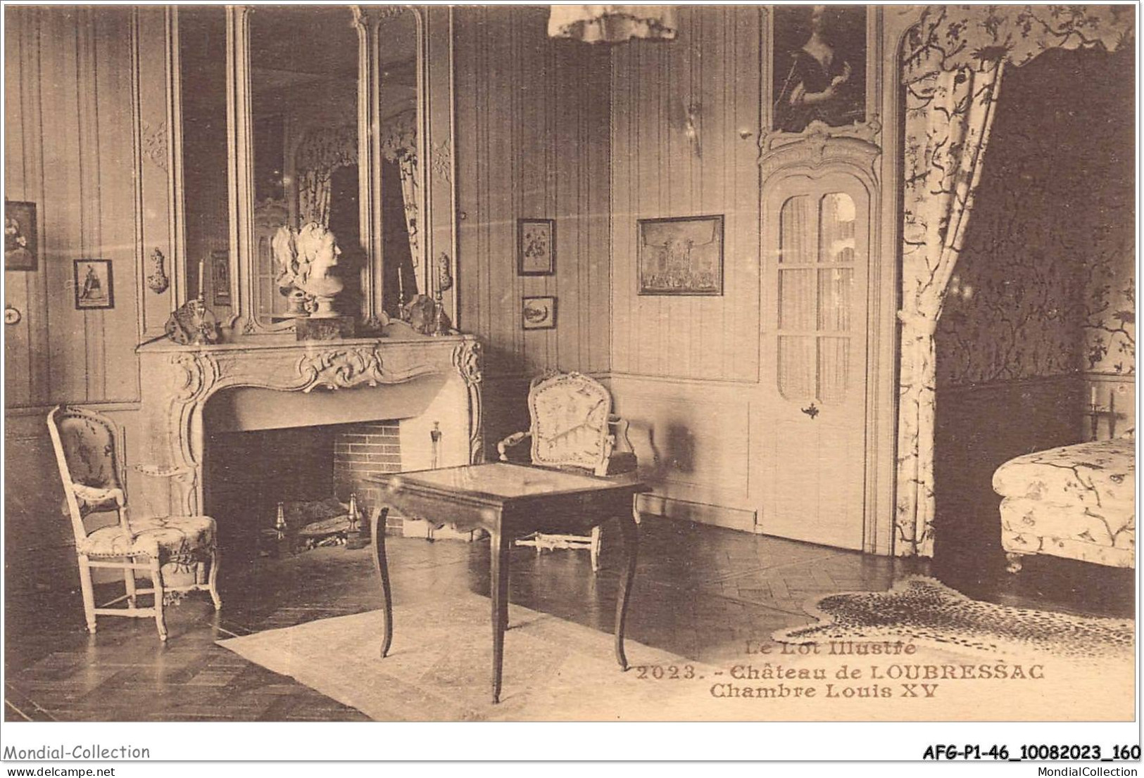 AFGP1-46-0081 - Château De LOUBRESSAC - Chambre Louis XV  - Figeac