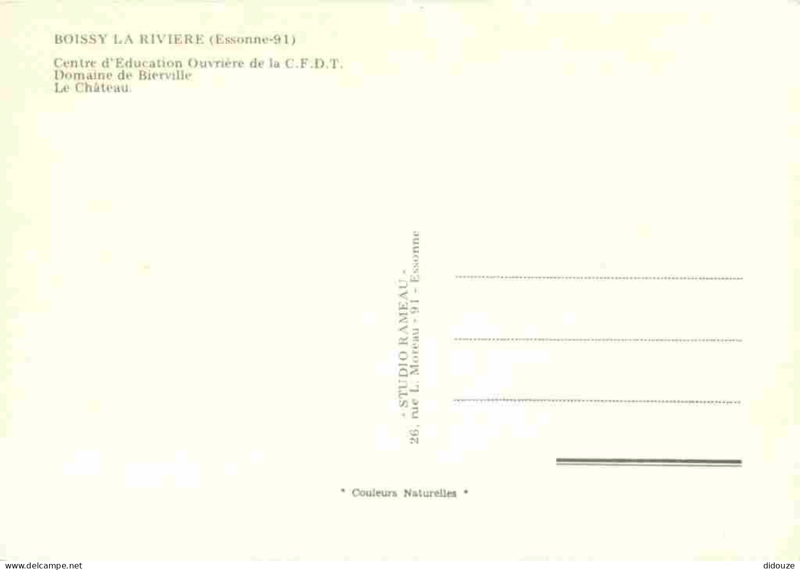 91 - Boissy La Rivière - Centre D'Education Ouvrière De La C.F.D.T. - Domaine De Bierville - Le Château - CPM - Voir Sca - Boissy-la-Rivière