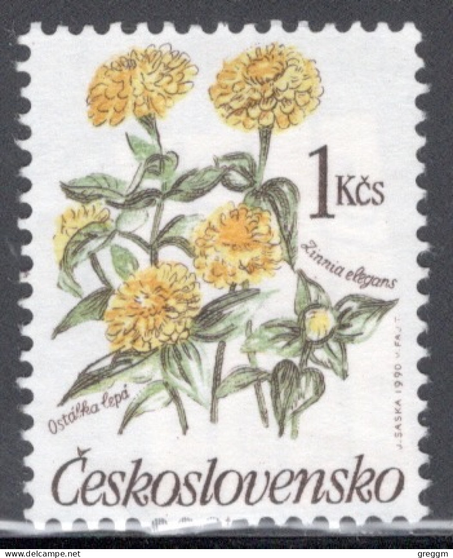 Czechoslovakia 1990 Single Stamp For Flowers In Fine Used - Used Stamps