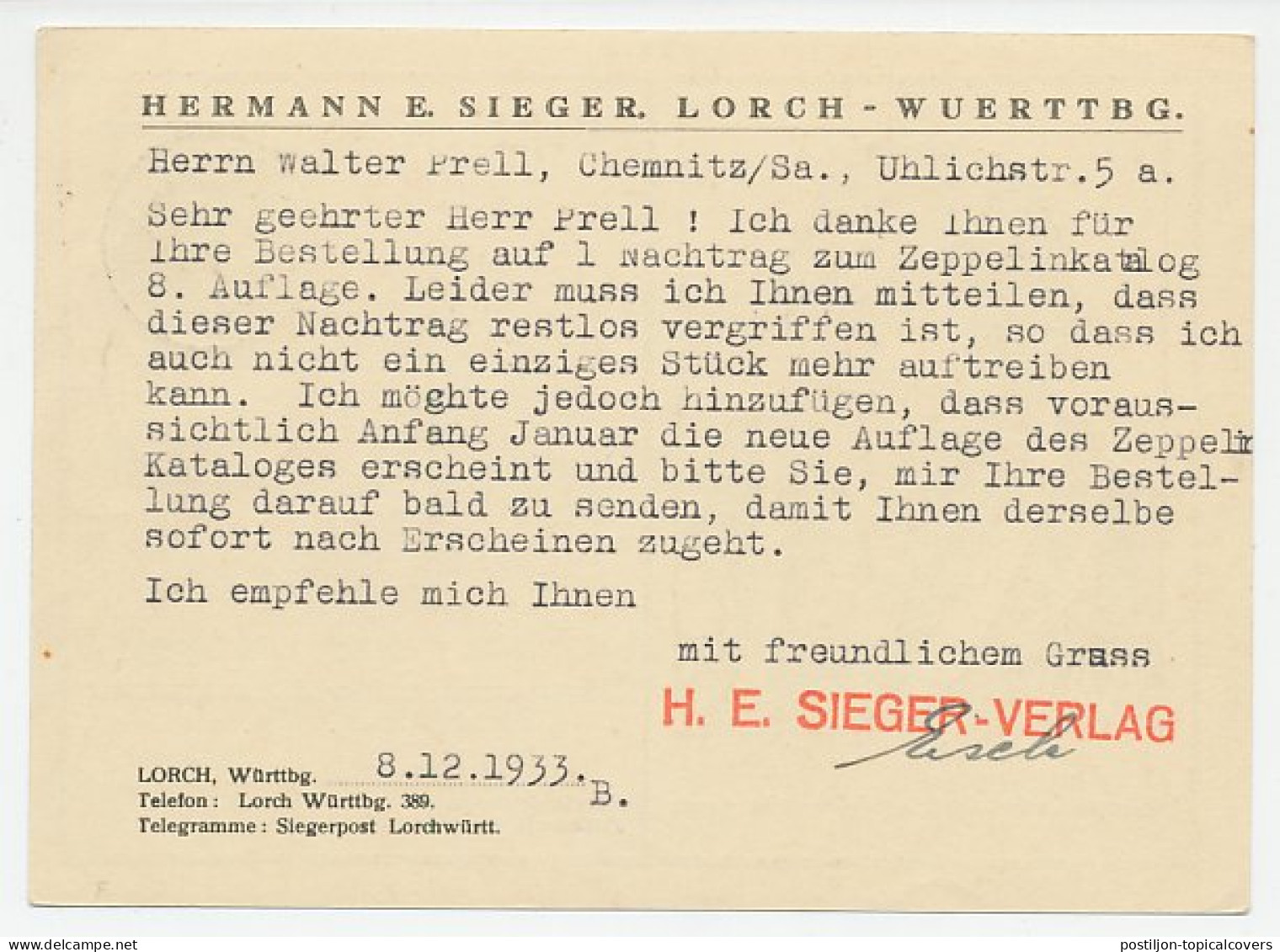 Postal Stationery Deutsches Reich / Germany 1933 Martin Luther - Hermann Sieger - Sonstige & Ohne Zuordnung